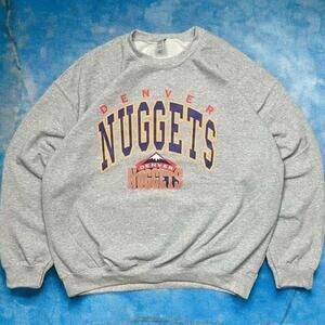 1995 Denver Nuggets Nba Crewneck Sweatshirt Sport Grey